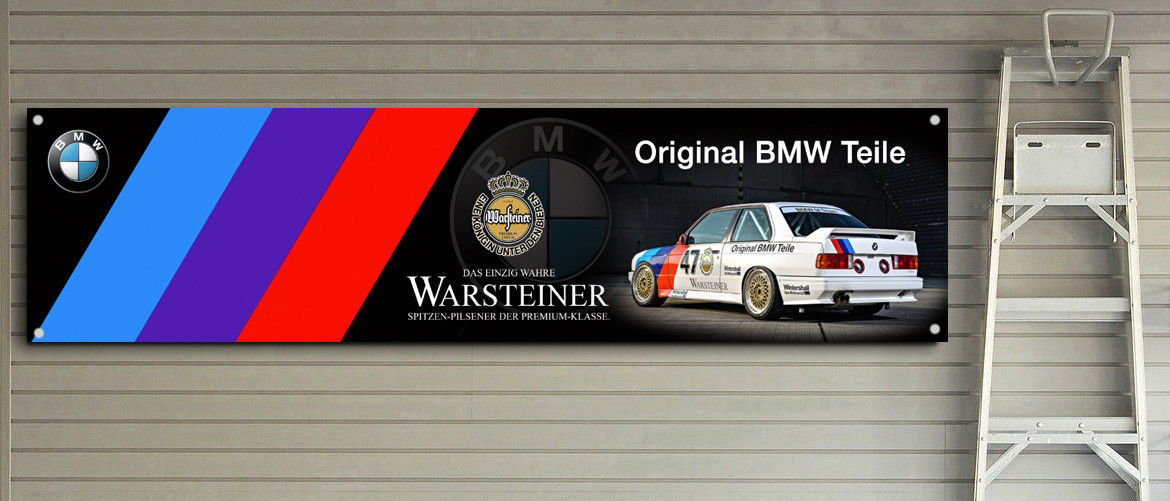 BMW Warsteiner Vinyl Banner Garage Shop Mancave Sign Adversting Flag Poster 