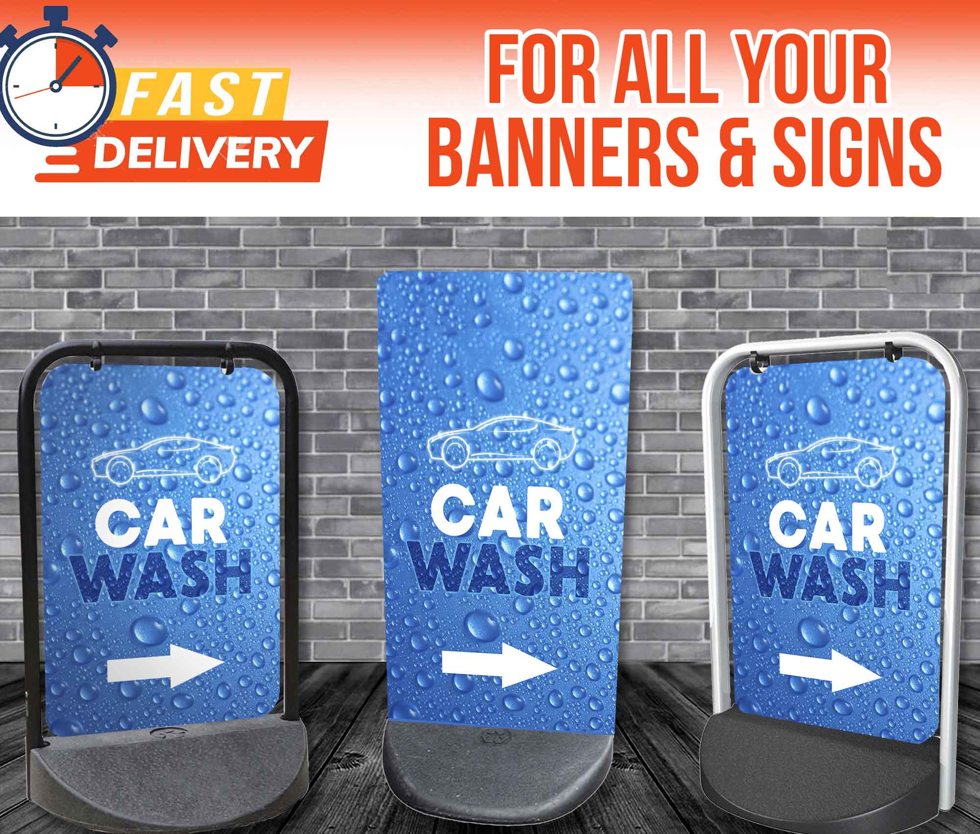 Car Wash Bubbles Pavement Stand/Sign