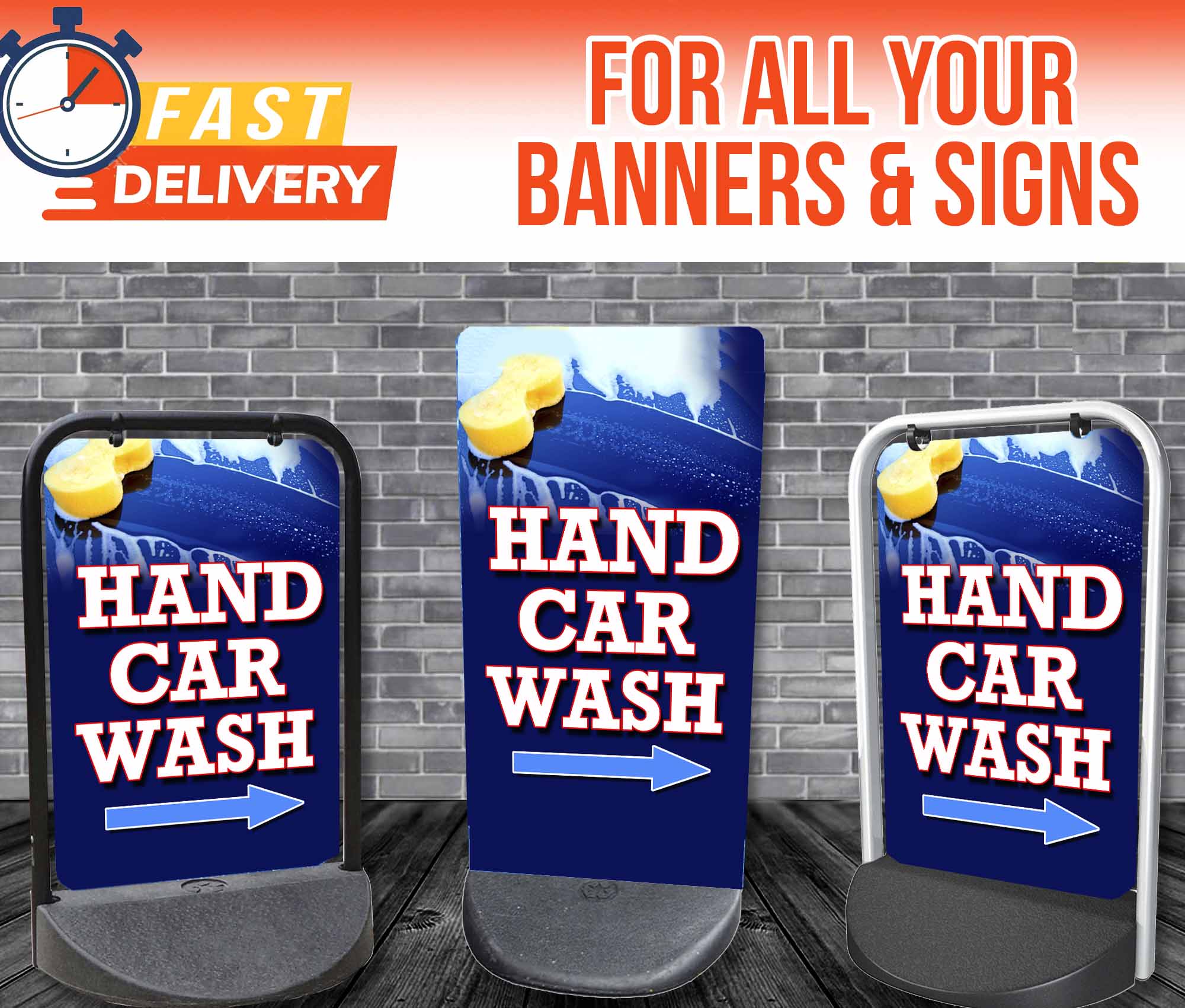 Hand Car Wash Pavement Stand/Sign