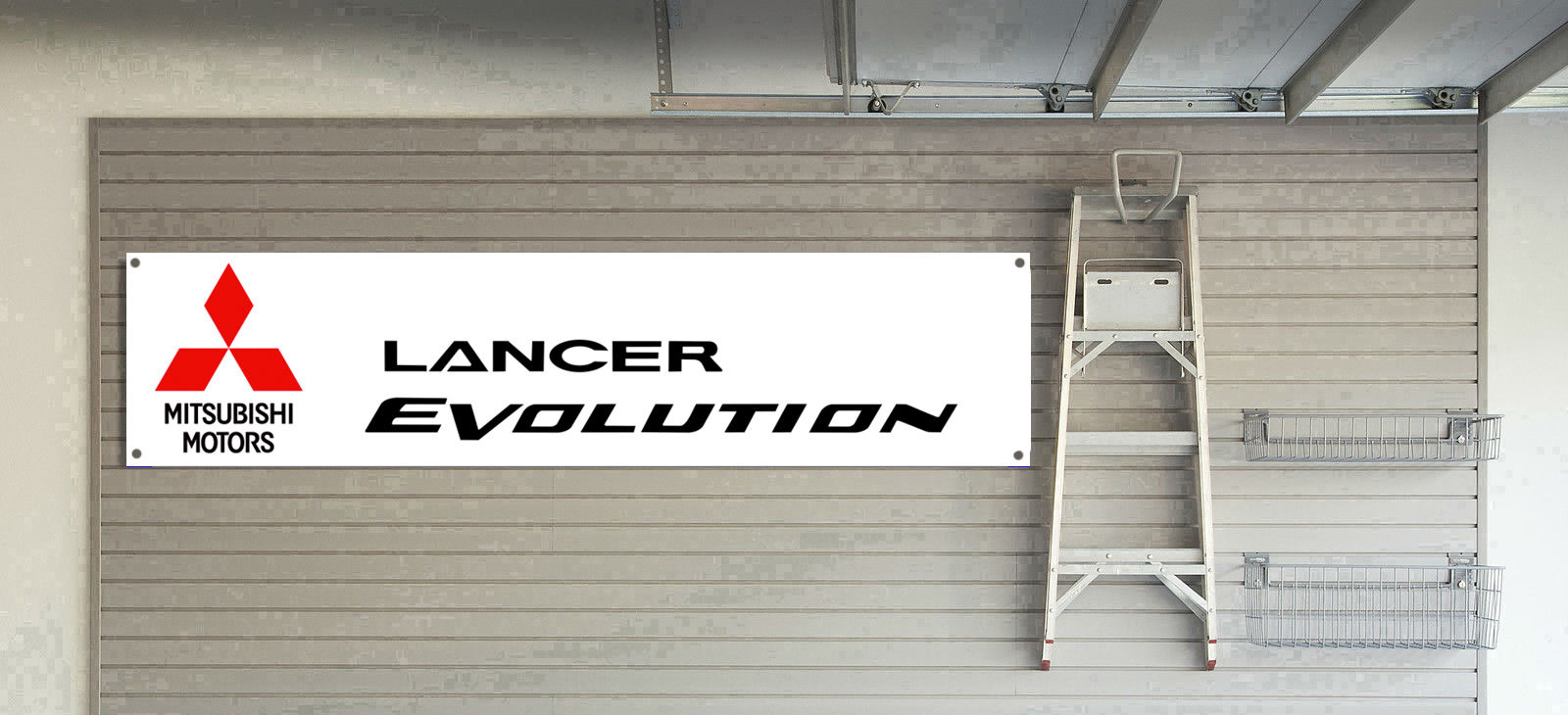Mitsubishi Lancer Evo Workshop Garage Banner 