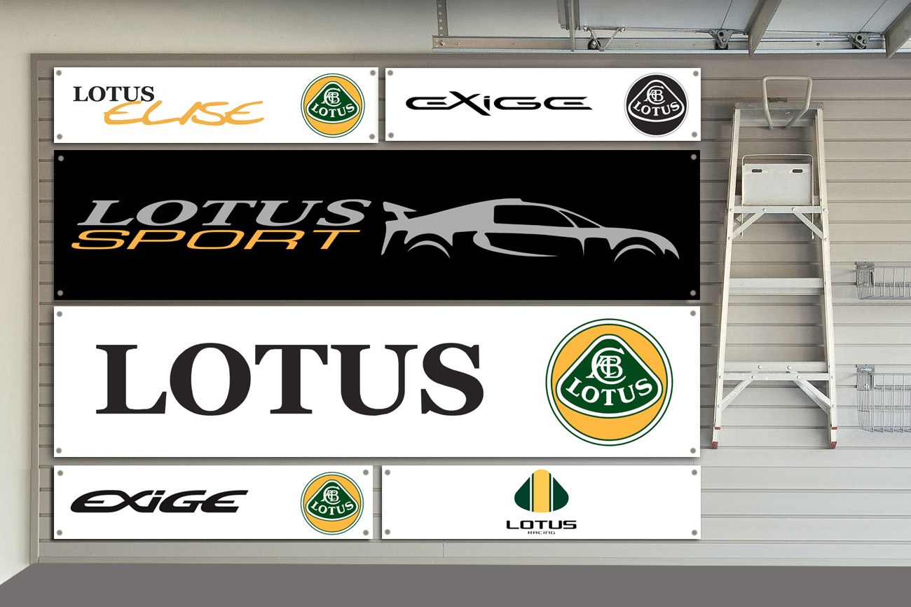 Lotus logo car workshop garage banner Elise Exige Elan Esprit Eclat Elite 001