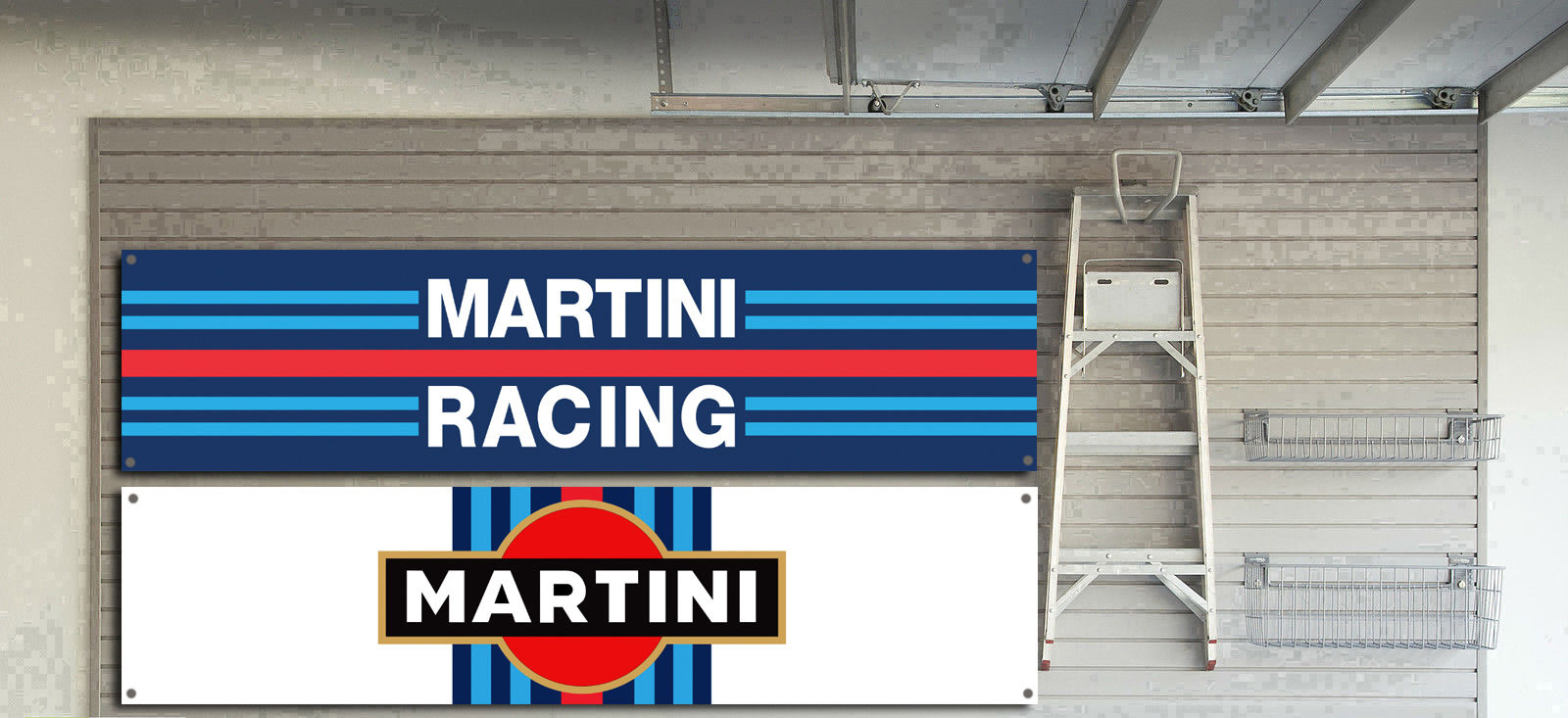 MARTINI RACING WATERPROOF 550GSM GRADE PVC BANNER.GARAGE,WORKSHOP. 