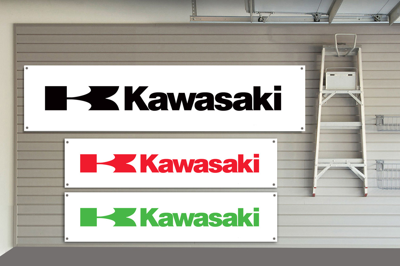 Kawasaki Motorcycles Sign Vinyl Banner Flag Garage Adversting Poster showroom