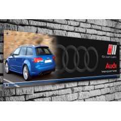 Audi RS4 Avant (Blue) Quattro Garage/Workshop Banner