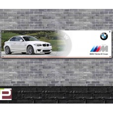 BMW 1M (White) Garage/Workshop Banner