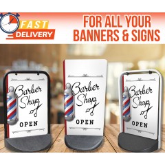 Barber Shop Pavement Stand/Sign (White)