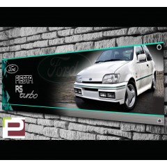 Ford Fiesta Mk3 RS Turbo (white) Garage/Workshop Banner
