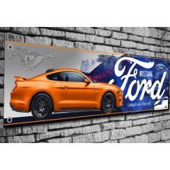 Ford Mustang (orange) Garage/Workshop Banner