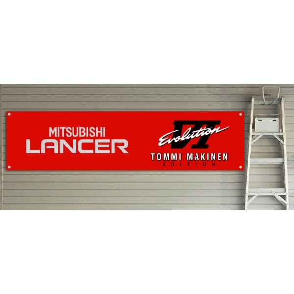Mitsubishi Lancer Evo Workshop Garage Banner 
