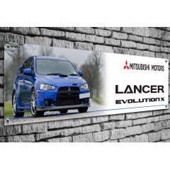 Mitsubishi Lancer Evo X (blue) Garage Banner