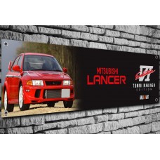 Mitsubishi Lancer Evo 6 Tommi Makinen (red) Garage Banner