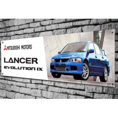 Mitsubishi Lancer Evo 9 (blue) Garage Banner