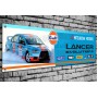 Mitsubishi Lancer Evo X Gulf Racing Rally Car Garage Banner