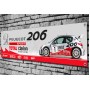 Peugeot 206 WRC Rally Car Garage Banner