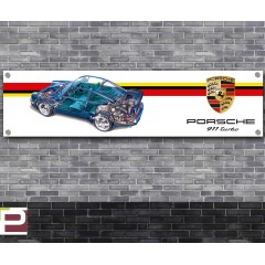 Porsche 993 911 Turbo Cutaway Banner