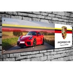 Porsche 714 Cayman GT4 RS (red) Garage Banner